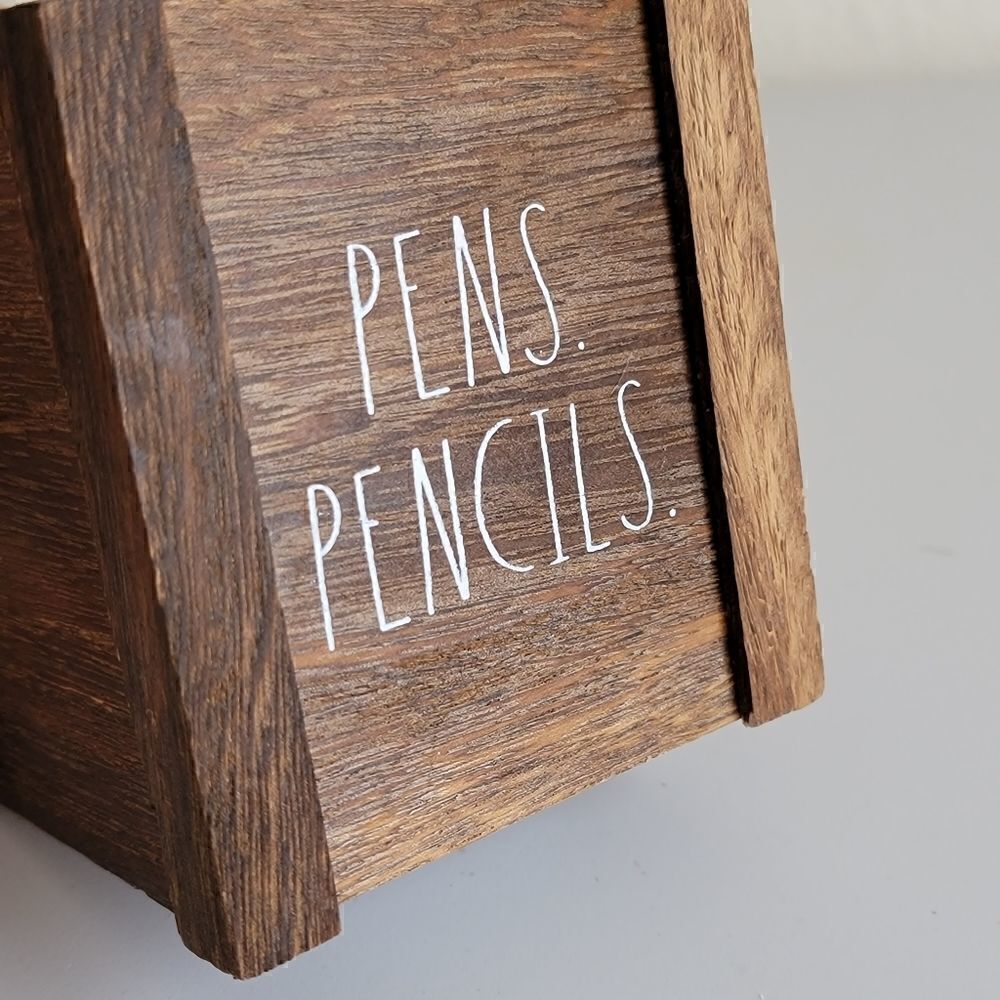Rae Dunn Pens Pencils Wooden Office Desk Storage - Picture 6 of 12
